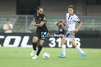 2024-08-10 - Grigoris Kastanos  of Hellas Verona FC play the ball during Hellas Verona FC vs Cesena FC, round of 32° Coppa Italia Frecciarossa 2024-25, at MarcAntonio Bentegodi stadium in Verona (VR), Italy, on August 10, 2024. - HELLAS VERONA FC VS CESENA FC - ITALIAN CUP - SOCCER