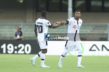 2024-08-10 - Augustus Kargbo of Cesena FC and Joseph Ceesay of Cesena FC during Hellas Verona FC vs Cesena FC, round of 32° Coppa Italia Frecciarossa 2024-25, at MarcAntonio Bentegodi stadium in Verona (VR), Italy, on August 10, 2024. - HELLAS VERONA FC VS CESENA FC - ITALIAN CUP - SOCCER