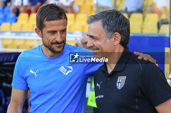 2024-08-11 - Alessio Dionisi (Head Coach Palermo FC) with Fabio Pecchia (Head Coach Parma Calcio) - PARMA CALCIO VS PALERMO FC - ITALIAN CUP - SOCCER