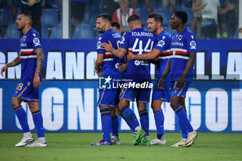 2024-08-11 - Coppa Italia, Italian Cup, Stadio Ferraris, Genova, 11-08-2024, Sampdoria-Como, in the photo: exultation Sampdoria - UC SAMPDORIA VS COMO 1907 - ITALIAN CUP - SOCCER