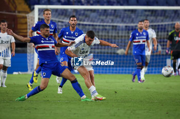 2024-08-11 - Coppa Italia, Italian Cup, Stadio Ferraris, Genova, 11-08-2024, Sampdoria-Como, in the photo: Ioannou and Gabrielloni - UC SAMPDORIA VS COMO 1907 - ITALIAN CUP - SOCCER