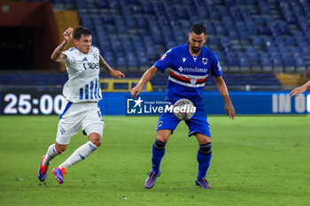 2024-08-11 - Coppa Italia, Italian Cup, Stadio Ferraris, Genova, 11-08-2024, Sampdoria-Como, in the photo: Coda and Baselli - UC SAMPDORIA VS COMO 1907 - ITALIAN CUP - SOCCER