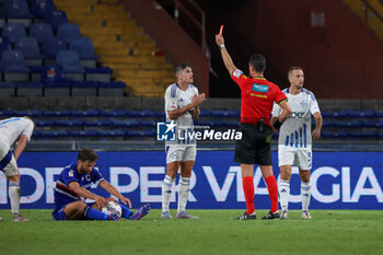 2024-08-11 - Coppa Italia, Italian Cup, Stadio Ferraris, Genova, 11-08-2024, Sampdoria-Como, in the photo: red card for Iovine - UC SAMPDORIA VS COMO 1907 - ITALIAN CUP - SOCCER