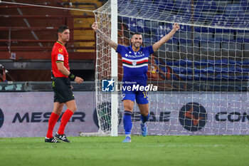 2024-08-11 - Coppa Italia, Italian Cup, Stadio Ferraris, Genova, 11-08-2024, Sampdoria-Como, in the photo: Tutino happy for the winner - UC SAMPDORIA VS COMO 1907 - ITALIAN CUP - SOCCER