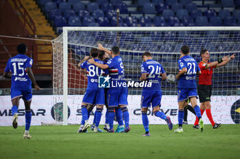 2024-08-11 - Coppa Italia, Italian Cup, Stadio Ferraris, Genova, 11-08-2024, Sampdoria-Como, in the photo: exultation Sampdoria - UC SAMPDORIA VS COMO 1907 - ITALIAN CUP - SOCCER