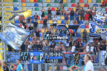 2024-08-12 - Supporters of Pisa Sporting Club during the Frecciarossa Italian Cup round of 32 match between Frosinone Calcio vs Pisa Sporting Club at Benito Stirpe Stadium on August 12, 2024 in Frosinone, Italy. - FROSINONE CALCIO VS PISA SC - ITALIAN CUP - SOCCER