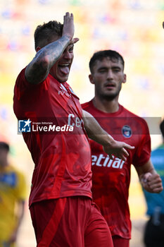 2024-08-12 - Nicholas Bonfanti of Pisa Sporting Club celebrates after scoring the gol of 0-2 during the Frecciarossa Italian Cup round of 32 match between Frosinone Calcio vs Pisa Sporting Club at Benito Stirpe Stadium on August 12, 2024 in Frosinone, Italy. - FROSINONE CALCIO VS PISA SC - ITALIAN CUP - SOCCER