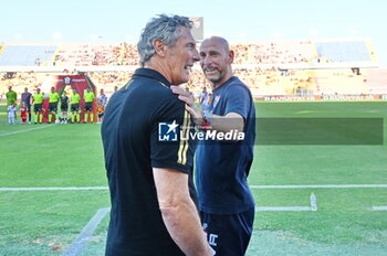 2024-08-12 - luca gotti coach of lecce and davide possanzini coach of mantova - US LECCE VS MANTOVA 1911 - ITALIAN CUP - SOCCER