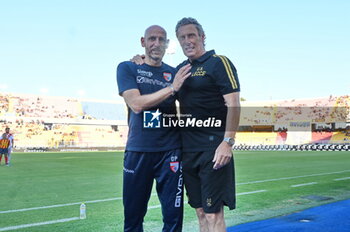 2024-08-12 - luca gotti coach of lecce and davide possanzini coach of mantova - US LECCE VS MANTOVA 1911 - ITALIAN CUP - SOCCER