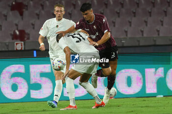 2024-08-12 - Luca D'angelo coach of Spezia Calcio gestures during the Soccer Italian Cup Freccia Rossa between US Salernitana 1919 vs Spezia Calcio at Arechi Stadium - US SALERNITANA VS SPEZIA CALCIO - ITALIAN CUP - SOCCER