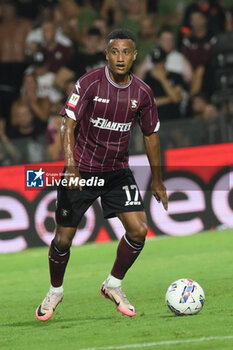 2024-08-12 - Lilian Njoh of US Salernitana 1919 in action during the Soccer Italian Cup Freccia Rossa between US Salernitana 1919 vs Spezia Calcio at Arechi Stadium - US SALERNITANA VS SPEZIA CALCIO - ITALIAN CUP - SOCCER