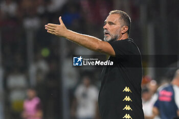 2024-08-12 - Luca D'angelo coach of Spezia Calcio gestures during the Soccer Italian Cup Freccia Rossa between US Salernitana 1919 vs Spezia Calcio at Arechi Stadium - US SALERNITANA VS SPEZIA CALCIO - ITALIAN CUP - SOCCER