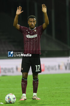 2024-08-12 - Lilian Njoh of US Salernitana 1919 gestures during the Soccer Italian Cup Freccia Rossa between US Salernitana 1919 vs Spezia Calcio at Arechi Stadium - US SALERNITANA VS SPEZIA CALCIO - ITALIAN CUP - SOCCER