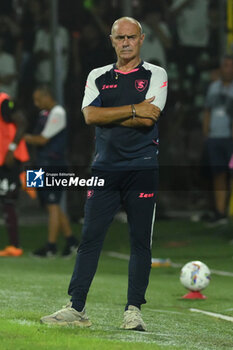 2024-08-12 - Giovanni Martusciello coach of US Salernitana 1919 look during the Soccer Italian Cup Freccia Rossa between US Salernitana 1919 vs Spezia Calcio at Arechi Stadium - US SALERNITANA VS SPEZIA CALCIO - ITALIAN CUP - SOCCER