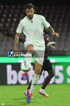 2024-08-12 - Nicolo Bertola of Spezia Calcio in action during the Soccer Italian Cup Freccia Rossa between US Salernitana 1919 vs Spezia Calcio at Arechi Stadium - US SALERNITANA VS SPEZIA CALCIO - ITALIAN CUP - SOCCER