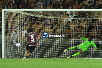 2024-08-12 - Domagoj Bradaric of US Salernitana 1919 converts the decisive penalty kick during the Soccer Italian Cup Freccia Rossa between US Salernitana 1919 vs Spezia Calcio at Arechi Stadium - US SALERNITANA VS SPEZIA CALCIO - ITALIAN CUP - SOCCER