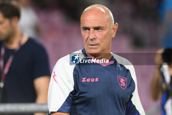 2024-08-12 - Giovanni Martusciello coach of US Salernitana 1919 look during the Soccer Italian Cup Freccia Rossa between US Salernitana 1919 vs Spezia Calcio at Arechi Stadium - US SALERNITANA VS SPEZIA CALCIO - ITALIAN CUP - SOCCER