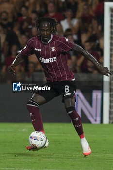 2024-08-12 - Mamadou Coulibaly of US Salernitana 1919 in action during the Soccer Italian Cup Freccia Rossa between US Salernitana 1919 vs Spezia Calcio at Arechi Stadium - US SALERNITANA VS SPEZIA CALCIO - ITALIAN CUP - SOCCER