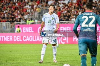 2024-08-12 - Leonardo Cerri of Carrarese Calcio 1908 - CAGLIARI CALCIO VS CARRARESE CALCIO - ITALIAN CUP - SOCCER