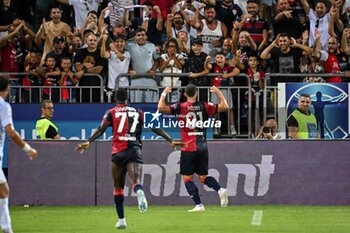 2024-08-12 - Roberto Piccoli of Cagliari Calcio, Esultanza, Joy After scoring goal, - CAGLIARI CALCIO VS CARRARESE CALCIO - ITALIAN CUP - SOCCER