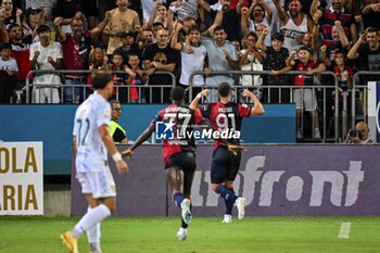 2024-08-12 - Roberto Piccoli of Cagliari Calcio, Esultanza, Joy After scoring goal, - CAGLIARI CALCIO VS CARRARESE CALCIO - ITALIAN CUP - SOCCER