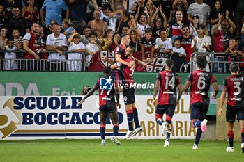 2024-08-12 - Roberto Piccoli of Cagliari Calcio, Esultanza, Joy After scoring goal, - CAGLIARI CALCIO VS CARRARESE CALCIO - ITALIAN CUP - SOCCER