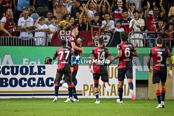 2024-08-12 - Roberto Piccoli of Cagliari Calcio, Esultanza, Joy After scoring goal, - CAGLIARI CALCIO VS CARRARESE CALCIO - ITALIAN CUP - SOCCER