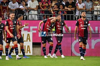 2024-08-12 - Roberto Piccoli of Cagliari Calcio, Esultanza, Joy After scoring goal, - CAGLIARI CALCIO VS CARRARESE CALCIO - ITALIAN CUP - SOCCER