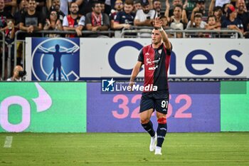 2024-08-12 - Roberto Piccoli of Cagliari Calcio, Esultanza, Joy After scoring goal, - CAGLIARI CALCIO VS CARRARESE CALCIO - ITALIAN CUP - SOCCER