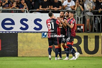 2024-08-12 - Leonardo Pavoletti of Cagliari Calcio, Esultanza, Joy After scoring goal, - CAGLIARI CALCIO VS CARRARESE CALCIO - ITALIAN CUP - SOCCER