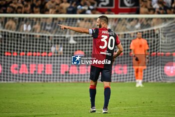 2024-08-12 - Leonardo Pavoletti of Cagliari Calcio, Esultanza, Joy After scoring goal, - CAGLIARI CALCIO VS CARRARESE CALCIO - ITALIAN CUP - SOCCER