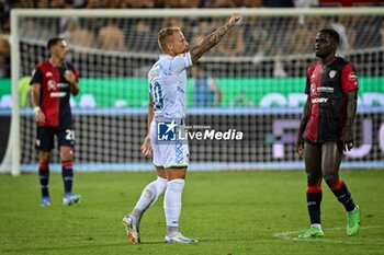 2024-08-12 - Giuseppe Panico of Carrarese Calcio 1908, Esultanza, Joy After scoring goal, - CAGLIARI CALCIO VS CARRARESE CALCIO - ITALIAN CUP - SOCCER