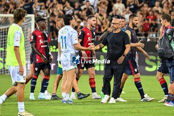 2024-08-12 - Antonio Calabro Mister of Carrarese Calcio 1908, Manuel Cicconi of Carrarese Calcio 1908 - CAGLIARI CALCIO VS CARRARESE CALCIO - ITALIAN CUP - SOCCER