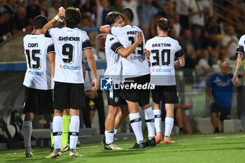 2024-08-04 - Matteo Francesconi (Cesena Fc) celebrated by his teammate after his goal - CESENA FC VS PADOVA CALCIO - ITALIAN CUP - SOCCER