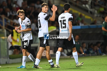 2024-08-04 - Matteo Francesconi (Cesena Fc) greetings Cesena Fc supporters after his goal - CESENA FC VS PADOVA CALCIO - ITALIAN CUP - SOCCER