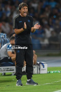 2024-08-10 - Antonio Conte of SSC Napoli gestures during the Soccer Italian Cup Freccia Rossa between SSC Napoli vs Modena FC at Diego Armando Maradona Stadium - SSC NAPOLI VS MODENA FC - ITALIAN CUP - SOCCER