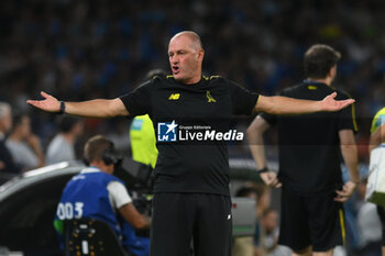 2024-08-10 - Pierpaolo Bisi coach of Modena FC gestures during the Soccer Italian Cup Freccia Rossa between SSC Napoli vs Modena FC at Diego Armando Maradona Stadium - SSC NAPOLI VS MODENA FC - ITALIAN CUP - SOCCER