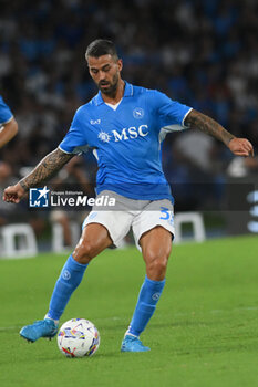 2024-08-10 - Leonardo Spianzzola of SSC Napoli in action during the Soccer Italian Cup Freccia Rossa between SSC Napoli vs Modena FC at Diego Armando Maradona Stadium - SSC NAPOLI VS MODENA FC - ITALIAN CUP - SOCCER