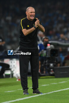 2024-08-10 - Pierpaolo Bisi coach of Modena FC gestures during the Soccer Italian Cup Freccia Rossa between SSC Napoli vs Modena FC at Diego Armando Maradona Stadium - SSC NAPOLI VS MODENA FC - ITALIAN CUP - SOCCER