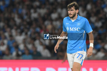 2024-08-10 - Khvicha Kvaratskhelia of SSC Napoli look during the Soccer Italian Cup Freccia Rossa between SSC Napoli vs Modena FC at Diego Armando Maradona Stadium - SSC NAPOLI VS MODENA FC - ITALIAN CUP - SOCCER