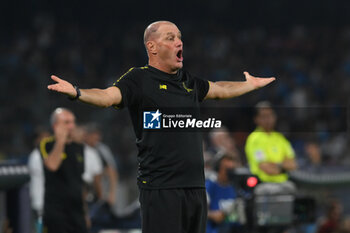 2024-08-10 - Pierpaolo Bisi coach of Modena FC gestures during the Soccer Italian Cup Freccia Rossa between SSC Napoli vs Modena FC at Diego Armando Maradona Stadium - SSC NAPOLI VS MODENA FC - ITALIAN CUP - SOCCER