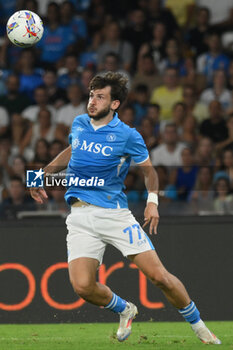 2024-08-10 - Khvicha Kvaratskhelia of SSC Napoli in action during the Soccer Italian Cup Freccia Rossa between SSC Napoli vs Modena FC at Diego Armando Maradona Stadium - SSC NAPOLI VS MODENA FC - ITALIAN CUP - SOCCER