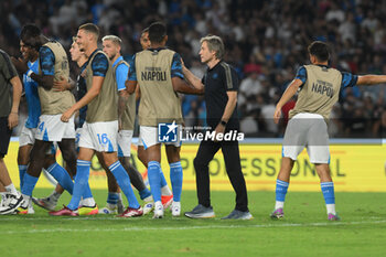 2024-08-10 - they celebrate at the end of the race during the Soccer Italian Cup Freccia Rossa between SSC Napoli vs Modena FC at Diego Armando Maradona Stadium - SSC NAPOLI VS MODENA FC - ITALIAN CUP - SOCCER