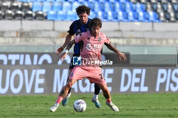 2024-09-25 - Mirko Antonucci (Cesena) thwarted by Arturo Calabresi (Pisa) - PISA VS CESENA - ITALIAN CUP - SOCCER