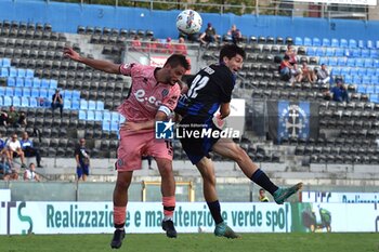 2024-09-25 - Head tackle by Giuseppe Prestia (Cesena) and Stefano Moreo (Pisa) - PISA VS CESENA - ITALIAN CUP - SOCCER