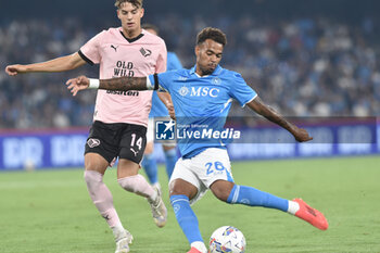 2024-09-26 - Cyril Ngonge of SSC Napoli scoring a goal of 1-0 during the Soccer Italian Cup Freccia Rossa between SSC Napoli vs Palermo FC at Diego Armando Maradona Stadium - NAPOLI VS PALERMO - ITALIAN CUP - SOCCER