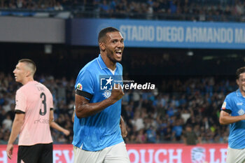 2024-09-26 - Juan Jesus of SSC Napoli rejoices after scoring a goal of 3-0 during the Soccer Italian Cup Freccia Rossa between SSC Napoli vs Palermo FC at Diego Armando Maradona Stadium - NAPOLI VS PALERMO - ITALIAN CUP - SOCCER