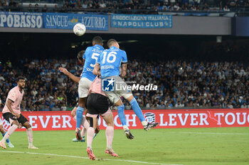 2024-09-26 - Juan Jesus of SSC Napoli scoring a goal of 3-0 during the Soccer Italian Cup Freccia Rossa between SSC Napoli vs Palermo FC at Diego Armando Maradona Stadium - NAPOLI VS PALERMO - ITALIAN CUP - SOCCER