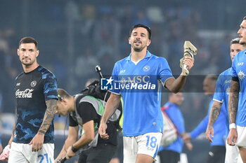 2024-09-26 - Giovanni Simeone of SSC Napoli rejoice at the and of the Soccer Italian Cup Freccia Rossa between SSC Napoli vs Palermo FC at Diego Armando Maradona Stadium - NAPOLI VS PALERMO - ITALIAN CUP - SOCCER