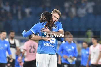 2024-09-26 - Scott McTominay of SSC Napoli and Andre Frank Zambo Anguissa of SSC Napoli rejoice at the and of the Soccer Italian Cup Freccia Rossa between SSC Napoli vs Palermo FC at Diego Armando Maradona Stadium - NAPOLI VS PALERMO - ITALIAN CUP - SOCCER